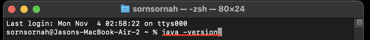 Checking Java Version on Mac - Command